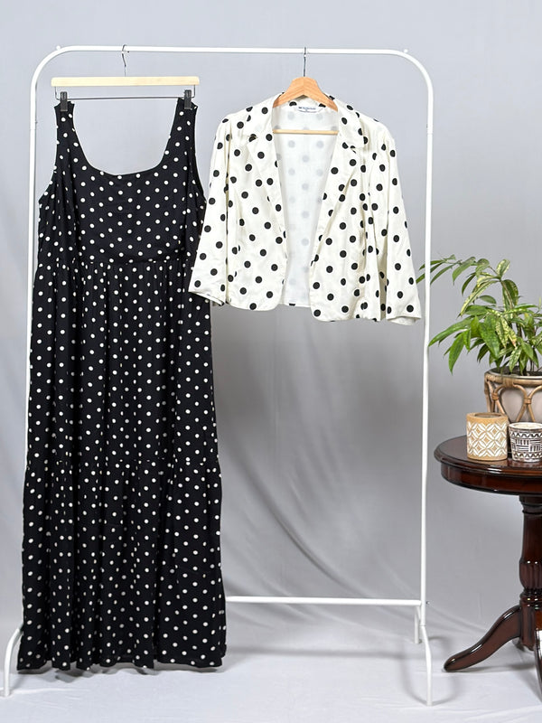 Twilight Polka Dot Dress with Jacket and Scarf