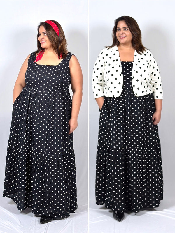 Twilight Polka Dot Dress with Jacket and Scarf
