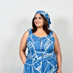 Coastal Charm Dress with Bandana