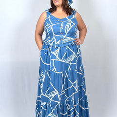 Coastal Charm Dress with Bandana