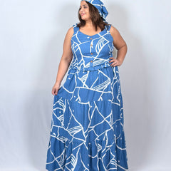 Coastal Charm Dress with Bandana