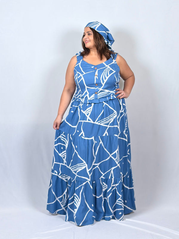 Coastal Charm Dress with Bandana