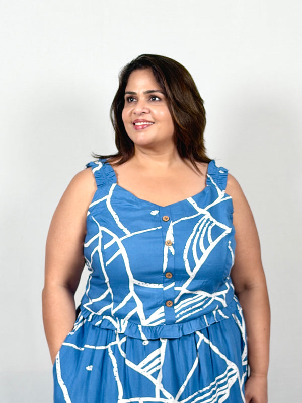 Coastal Charm Dress with Bandana