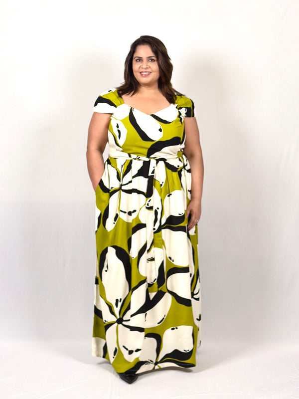 Olive Bloom Maxi Dress