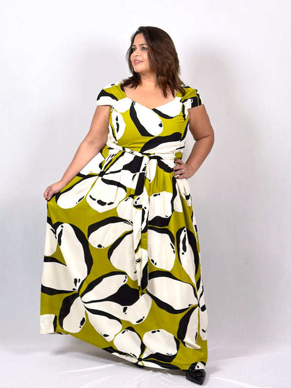 Olive Bloom Maxi Dress