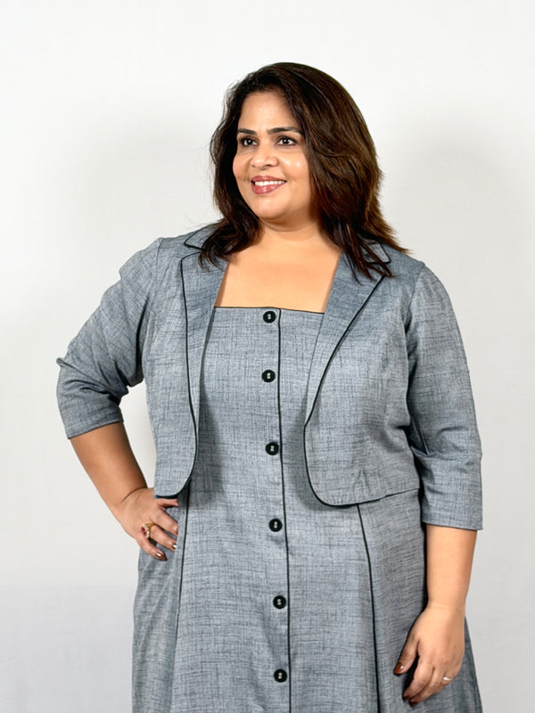 Slate Grace Dress With Jacket