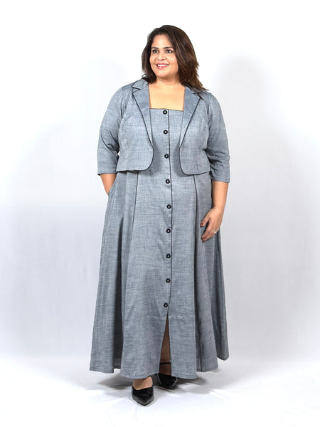 Slate Grace Dress With Jacket