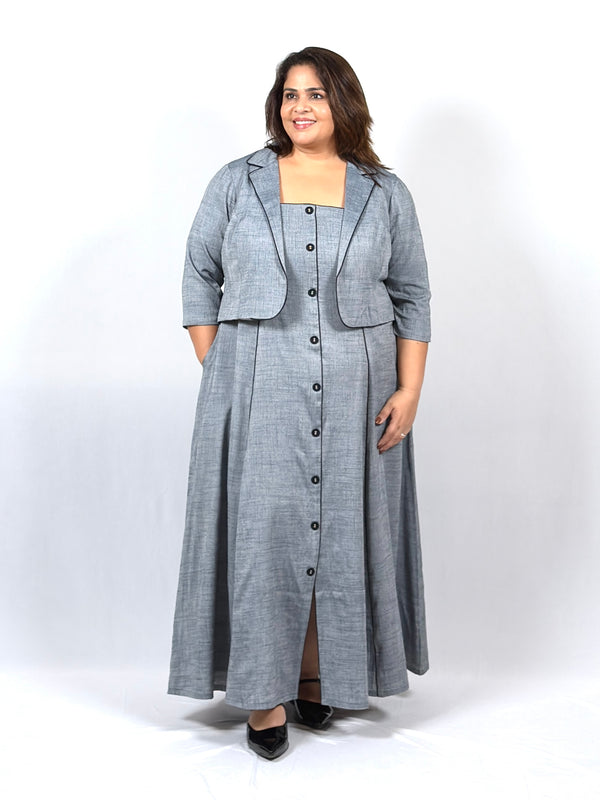 Slate Grace Dress With Jacket