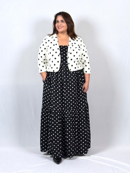 Twilight Polka Dot Dress with Red Polka Dot Scarf