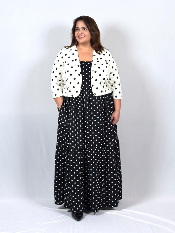 Twilight Polka Dot Dress with Red Polka Dot Scarf