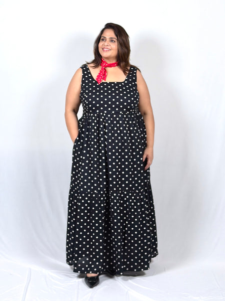 Twilight Polka Dot Dress with Red Polka Dot Scarf