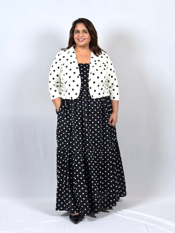 Twilight Polka Dot Dress with Red Polka Dot Scarf