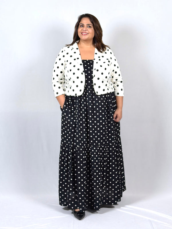 Twilight Polka Dot Dress with Red Polka Dot Scarf