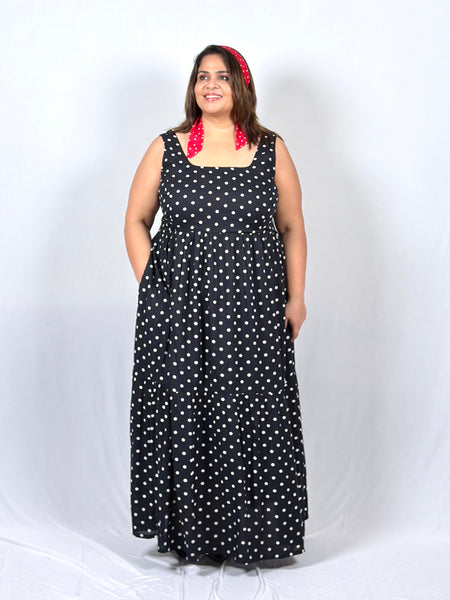 Twilight Polka Dot Dress with Red Polka Dot Scarf