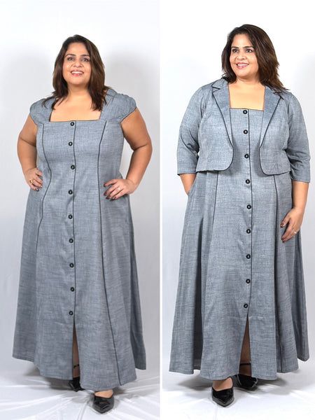 Slate Grace Dress With Jacket