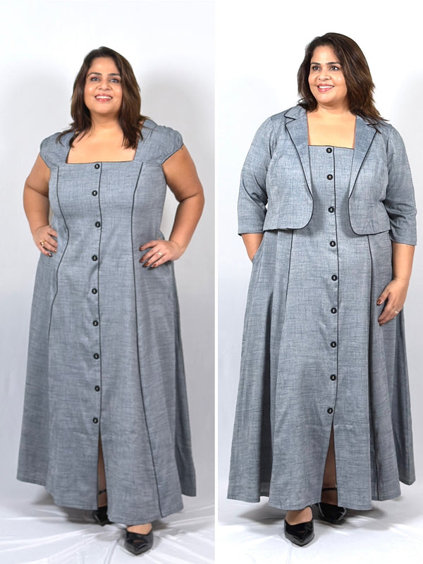 Slate Grace Dress With Jacket